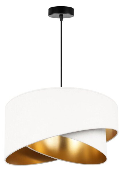 Závesné svietidlo Mediolan, 1x biele/zlaté textilné tienidlo, (výber z 2 farieb konštrukcie)