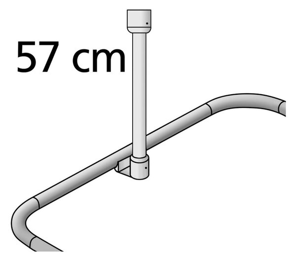 Biely držiak na strop pre sprchový záves 57 cm - Wenko