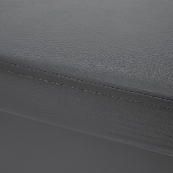 KONDELA Skladací taburet, ekokoža sivá, TELA NEW
