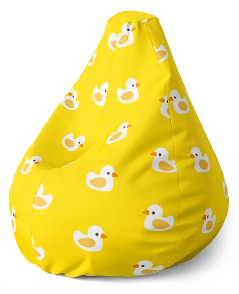 Sablio Sedací vak Pear Biele kačičky - 70 x 95 x 15 cm