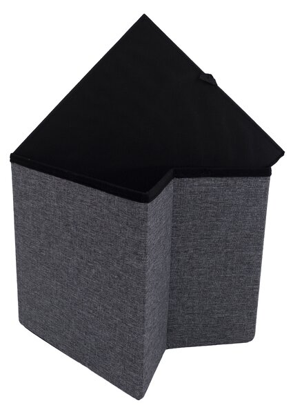KONDELA Taburet, tmavosivá, FALON