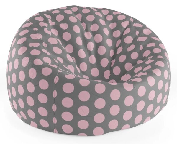 Sablio Sedací vak Cocoon Veľké ružové bodky - 75 x 45 x 35 cm