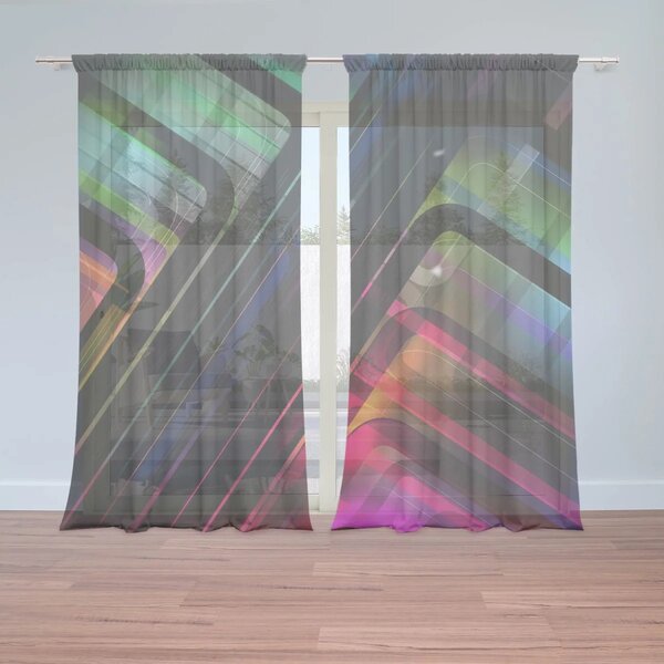 Sablio Záclony Čierne pásiky: 2ks 150x250cm