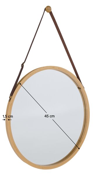 KONDELA Zrkadlo, prírodný bambus, LEMI 1
