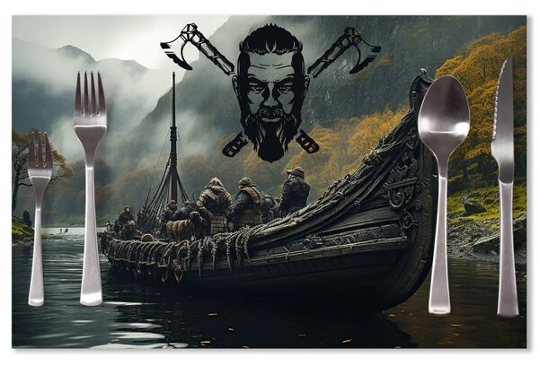 Sablio Prestieranie Vikingové Loď: 40x30cm