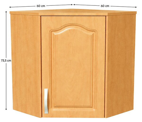 KONDELA Horná skrinka, jelša, pravá, LORA MDF NEW KLASIK W60/60