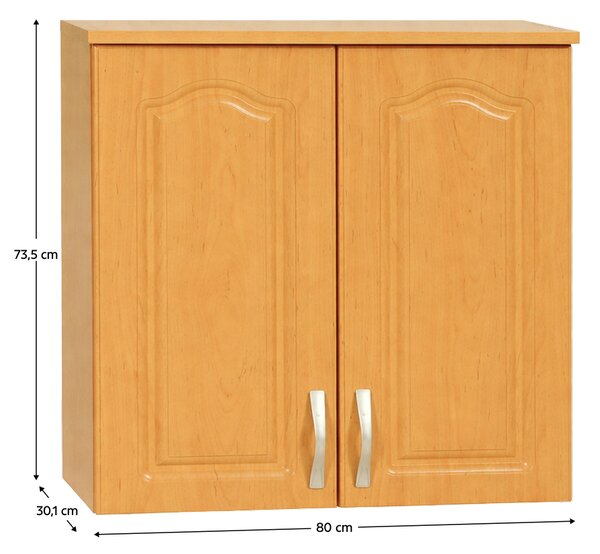 KONDELA Horná skrinka, jelša, LORA MDF NEW KLASIK W80/735