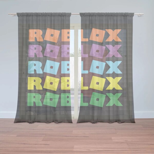 Sablio Záclony ROBLOX Farebný text: 2ks 150x250cm