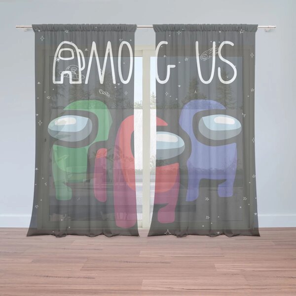 Sablio Záclony AMONG US Čierny vesmír: 2ks 150x250cm