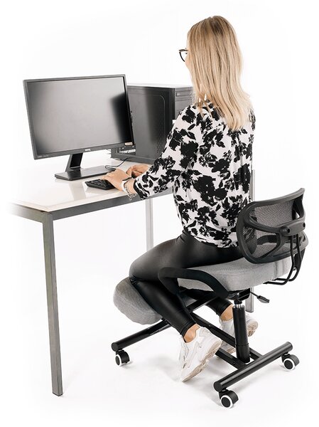 KONDELA Ergonomická kľakačka, sivohnedá Taupe/čierna, RUFUS