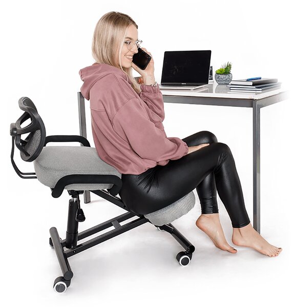 KONDELA Ergonomická kľakačka, sivohnedá Taupe/čierna, RUFUS