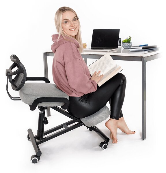 KONDELA Ergonomická kľakačka, sivohnedá Taupe/čierna, RUFUS