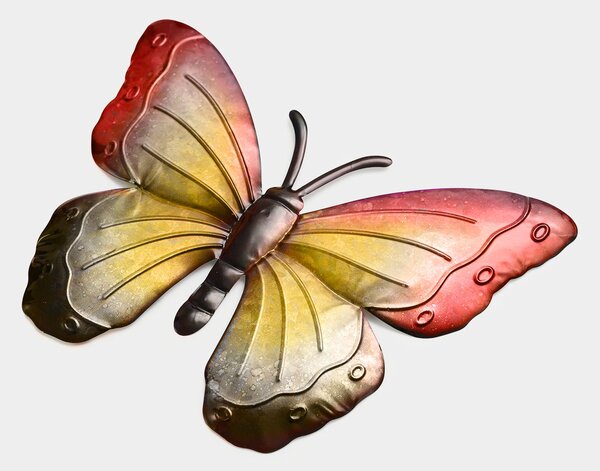 Nástenná kovová dekorácia motýľ BUTTERFLY 40 cm - viac farieb Farba: Fialová