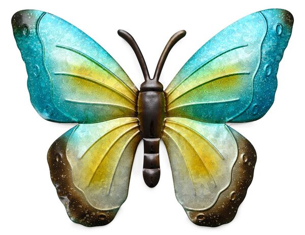 Nástenná kovová dekorácia motýľ BUTTERFLY 40 cm - viac farieb Farba: Fialová