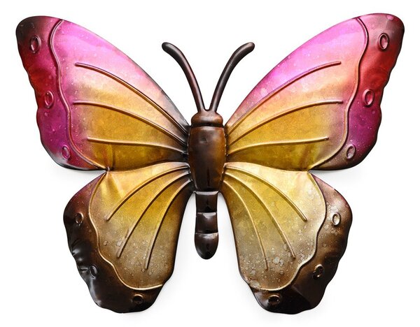 Nástenná kovová dekorácia motýľ BUTTERFLY 40 cm - viac farieb Farba: Fialová
