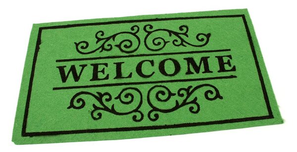 Textilná čistiaca rohož Welcome Deco 33 x 58 x 0,3 cm, zelená