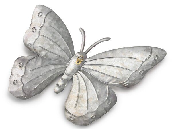 Nástenná kovová dekorácia motýľ BUTTERFLY 40 cm - viac farieb Farba: Fialová
