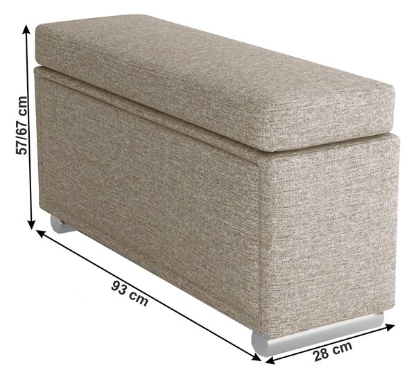 KONDELA Opierka na ruky, sivobéžová Taupe, ľavá, BOBY