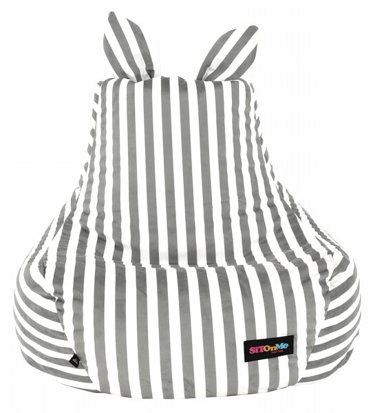 KONDELA Sedací vak, biela/sivá, LAPIN