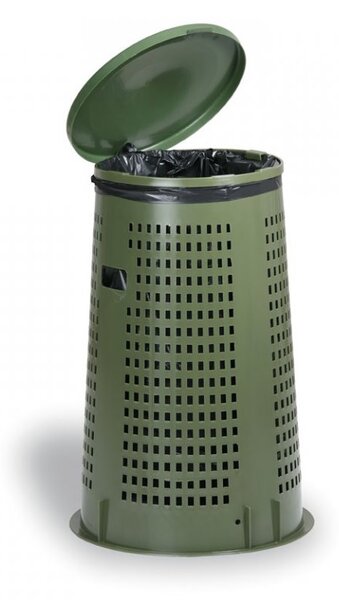 Vonkajší odpadkový kôš - plastový, 120 l, tmavo zelená