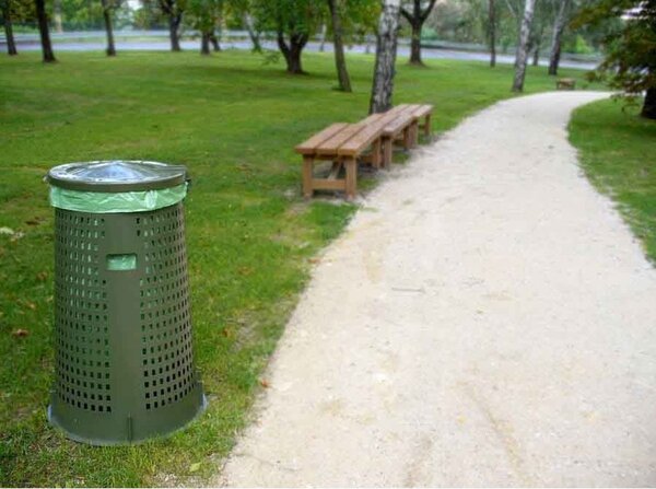 Vonkajší odpadkový kôš - plastový, 120 l, čierna
