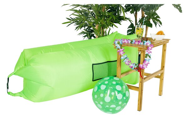 KONDELA Nafukovací sedací vak/lazy bag, zelená, LEBAG