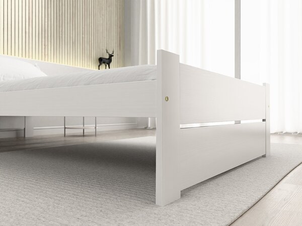 Posteľ IKAROS DOUBLE 90 x 200 cm, biela Rošt: Bez roštu, Matrac: Bez matraca