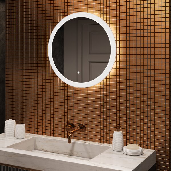 Koloidné LED osvetlené zrkadlo do kúpeľne 60 cm s Dual color, Spínač dotykový