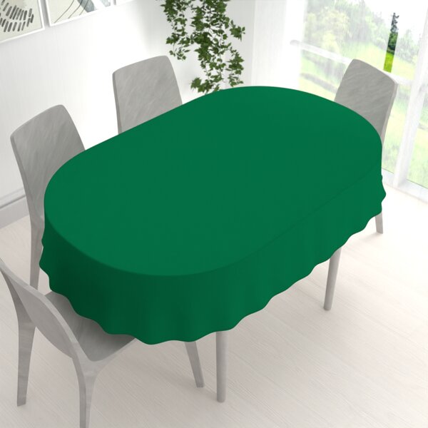 Biante Dekoračný oválny obrus Rongo RG-056 Zelený 100x140 cm