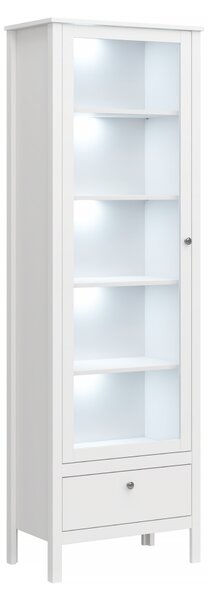 KONDELA Vitrína 1W1S, biela, OLJE