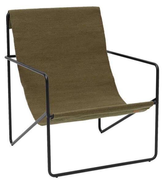 Ferm Living Kreslo Desert Lounge Chair, black/olive