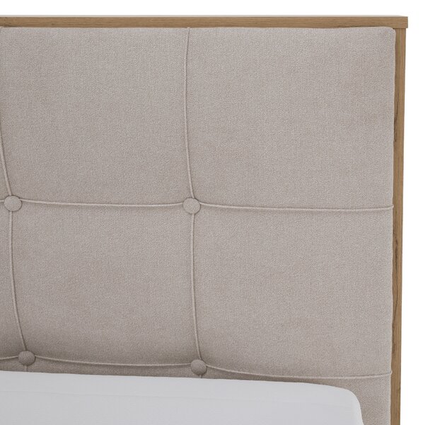 KONDELA Elektrická polohovacia posteľ, boxspring, béžová/dub artisan, 120x200, TIANA
