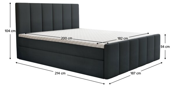 KONDELA Boxspringová posteľ, 180x200, sivá, STAR