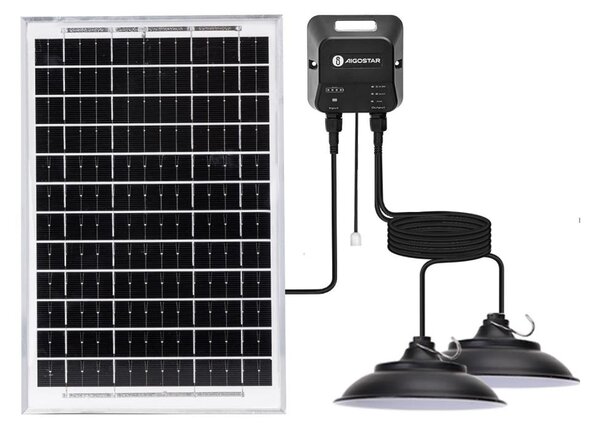 Aigostar - LED Solárny luster so senzorom 2xLED/35W/12V 6000 mAh 6500K pr. 15 cm