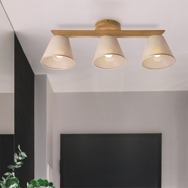 Brilagi - LED Prisadený luster ANTHONY 3xE14/40W/230V dub/béžová