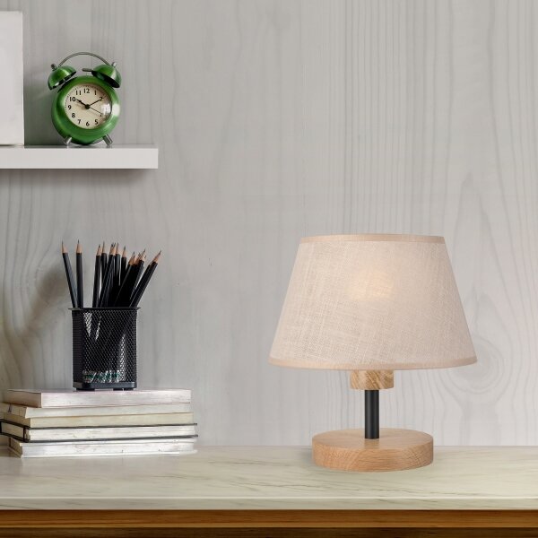 Brilagi - LED Stolná lampa ANTHONY 1xE14/40W/230V dub/béžová