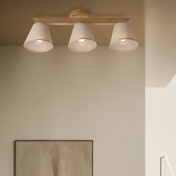 Brilagi - LED Prisadený luster ANTHONY 3xE14/40W/230V dub/béžová