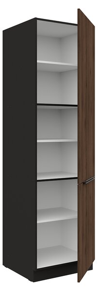KONDELA Vysoká skrinka, orech okapi/čierna, MENZO 60 DK-210 2F