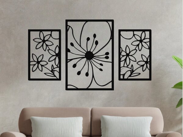Karlsdesign.sk - Drevený obraz na stenu - Floral - 84x42