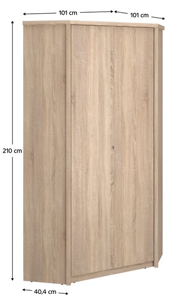 KONDELA Rohová skriňa 2D, dub sonoma, NORTY TYP 27