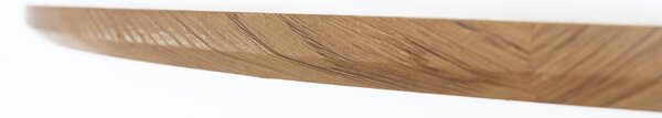 KONDELA Jedálenský stôl, dub/čierna, priemer 80 cm, REVENTON NEW