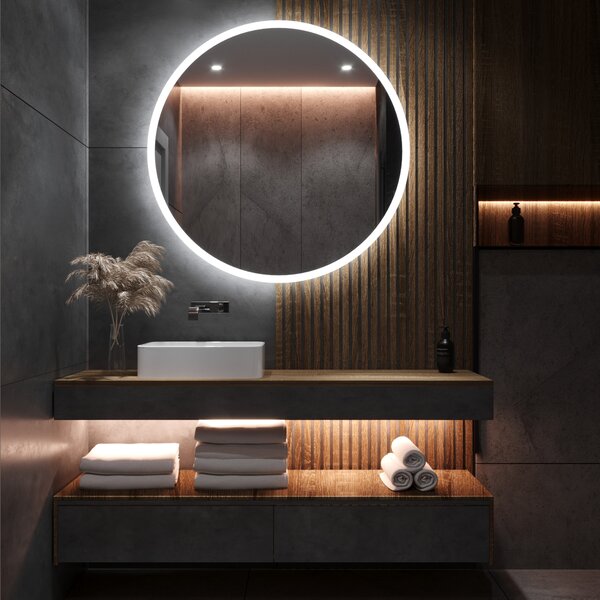 Okrúhle zrkadlo do kúpeľne s LED svetlom E1