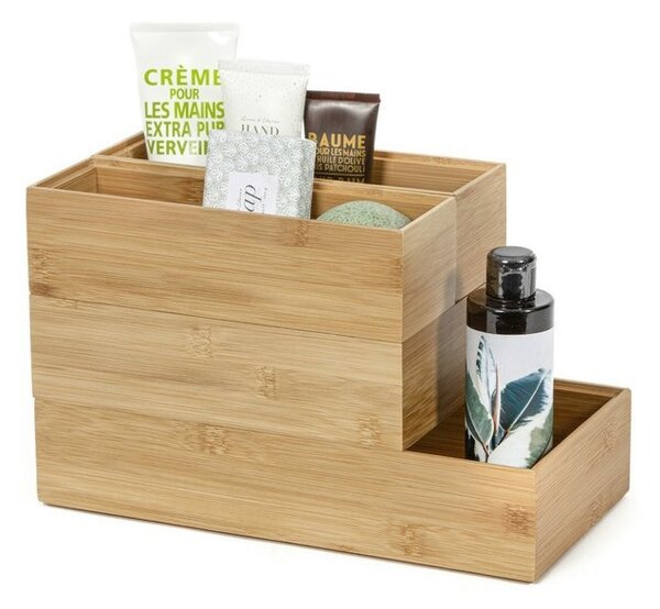 Organizér Compactor Bamboo Box, 30 x 7,5 x 6,35 cm, prírodné drevo