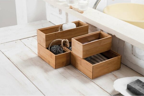 Organizér Compactor Bamboo Box, 30 x 7,5 x 6,35 cm, prírodné drevo