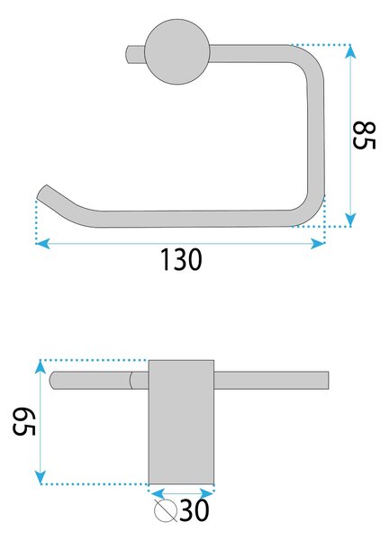 Rea Prism, držiak na toaletný papier 9711, medená matná, REA-98022