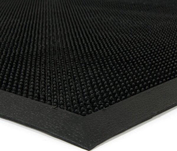 Gumová čistiaca rohož Rubber Brush 90 x 180 x 1,2 cm, čierna