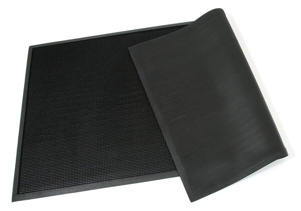 Gumová čistiaca rohož Rubber Brush 90 x 180 x 1,2 cm, čierna