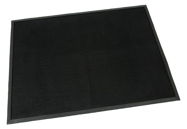 Gumová čistiaca rohož Rubber Brush 90 x 120 x 1,2 cm, čierna