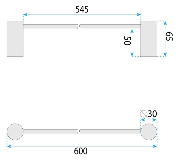 Rea Prism, kúpeľňový vešiak na uteráky 60cm, 9703, medená matná, REA-98033