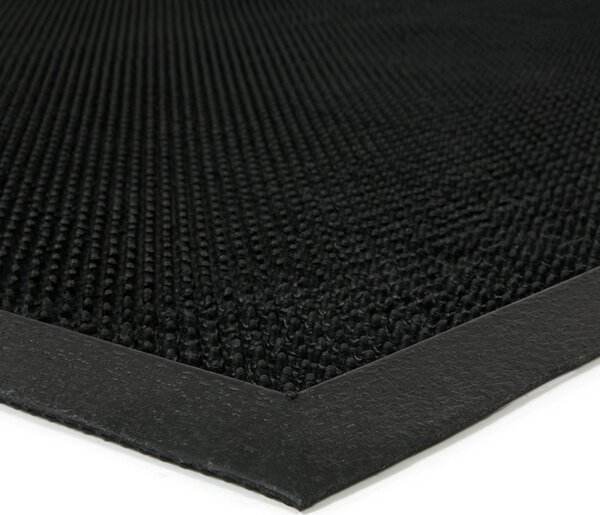 Gumová čistiaca rohož Rubber Brush 90 x 120 x 1,2 cm, čierna